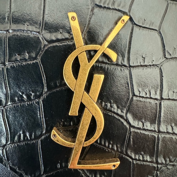 Authentic Saint Laurent Gaby YSL Envelope Croc-Embossed Satchel Bag - Picture 15 of 17